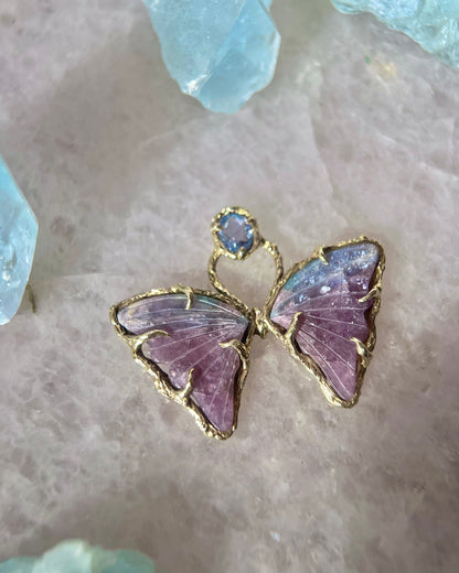 Ever After Butterfly Amulet ⋄ Galaxy Tourmaline & Blue Sapphire