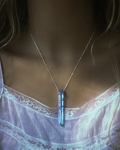 Healing Crystal Pendant ⋄ Indigo Aura Quartz