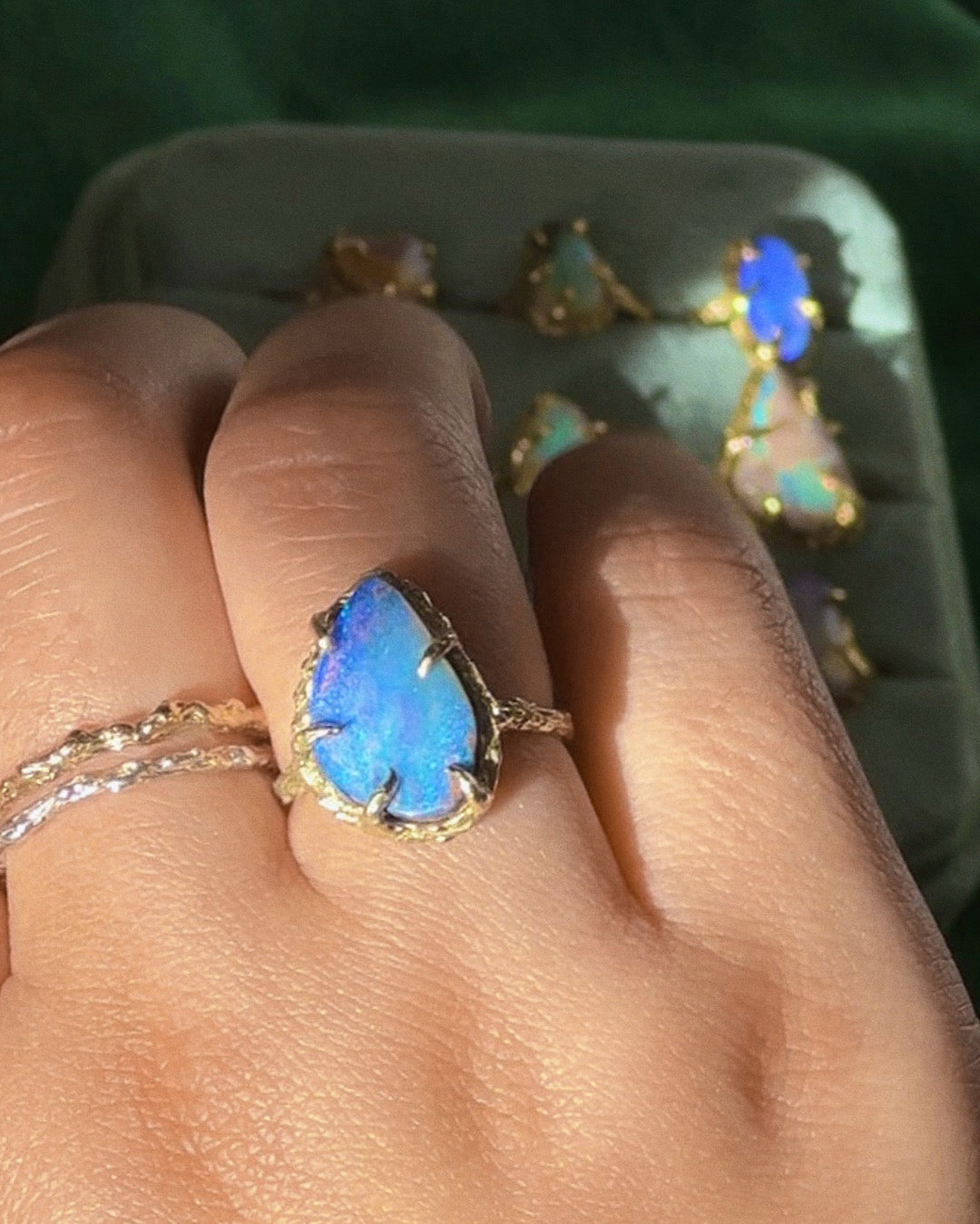 14k Solid Gold ⋄ Ascension Ring ⋄ Australian Opal ⋄ size 7