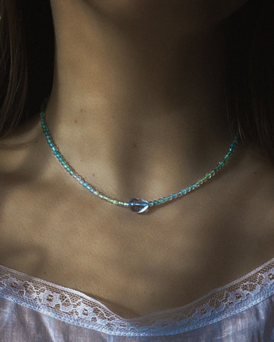 Ocean Spray Necklace ⋄ Aquamarine, Prehnite, Apatite & Topaz