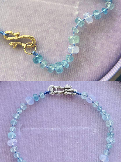 Dewdrops Bracelet ⋄ Lavender Moon Quartz & Aquamarine