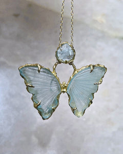Winter Garden Butterfly Amulet ⋄ Aquamarine