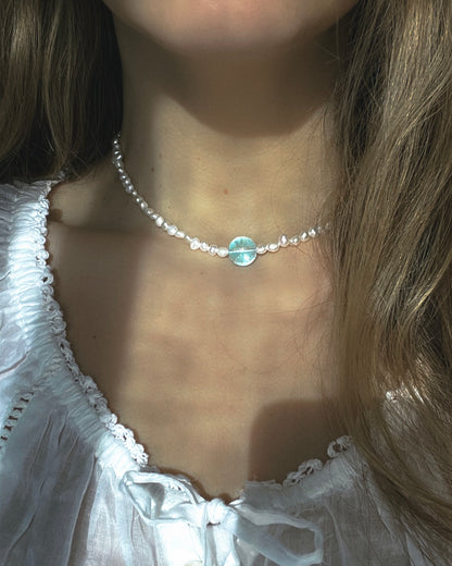 Daughter of the Sea necklace ⋄ Blue Topaz & Pearl