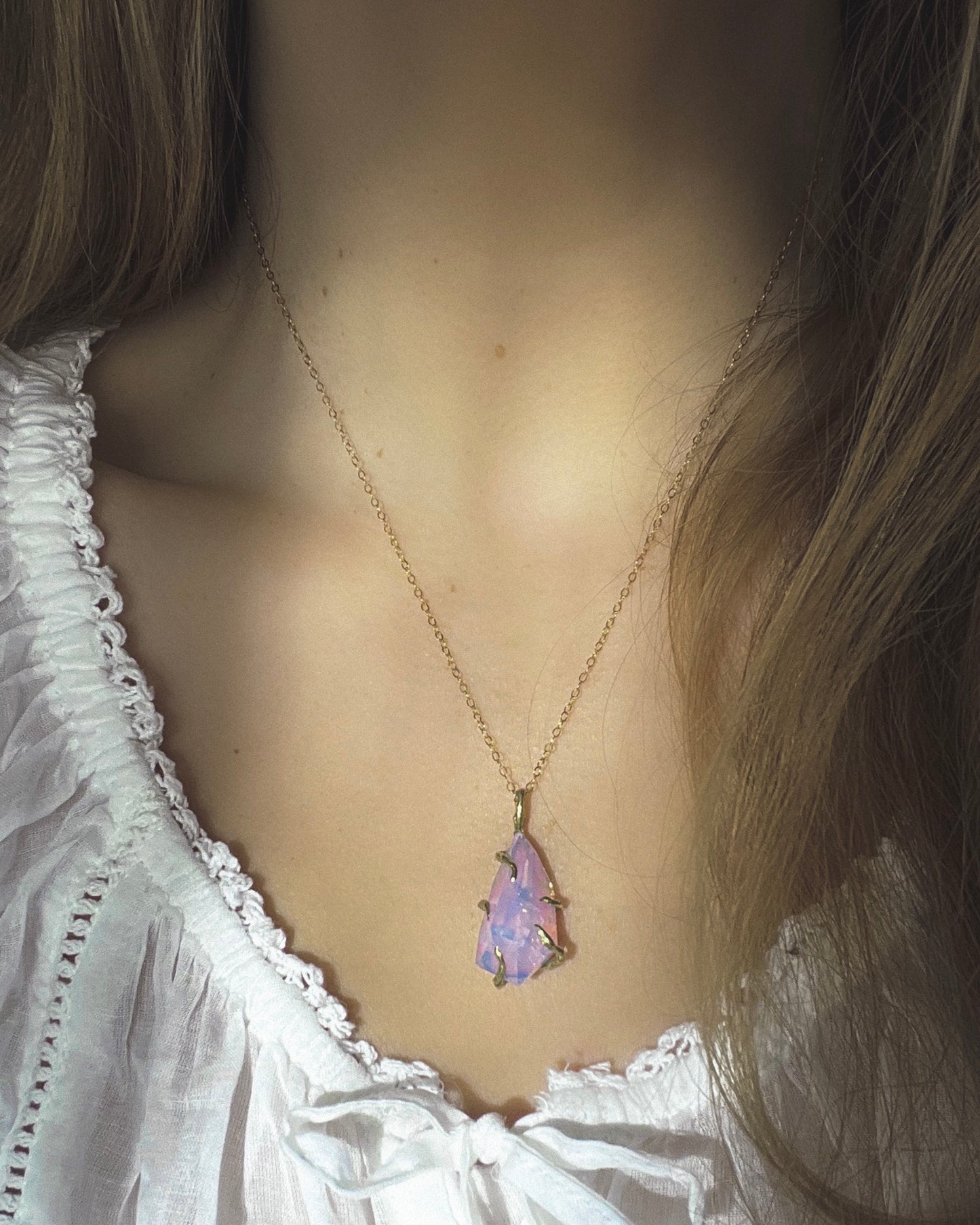 Healing Crystal Pendant ⋄ Lavender Moon Quartz