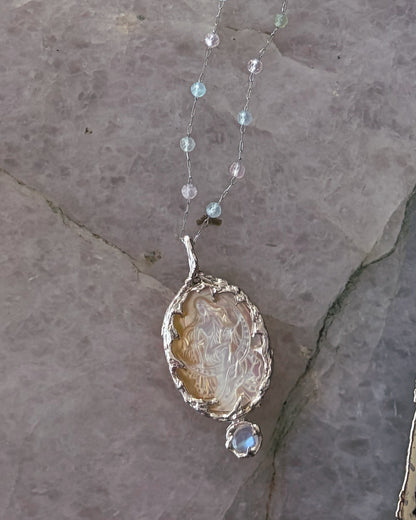 Moon Goddess Amulet ⋄ Mother of Pearl & Moonstone