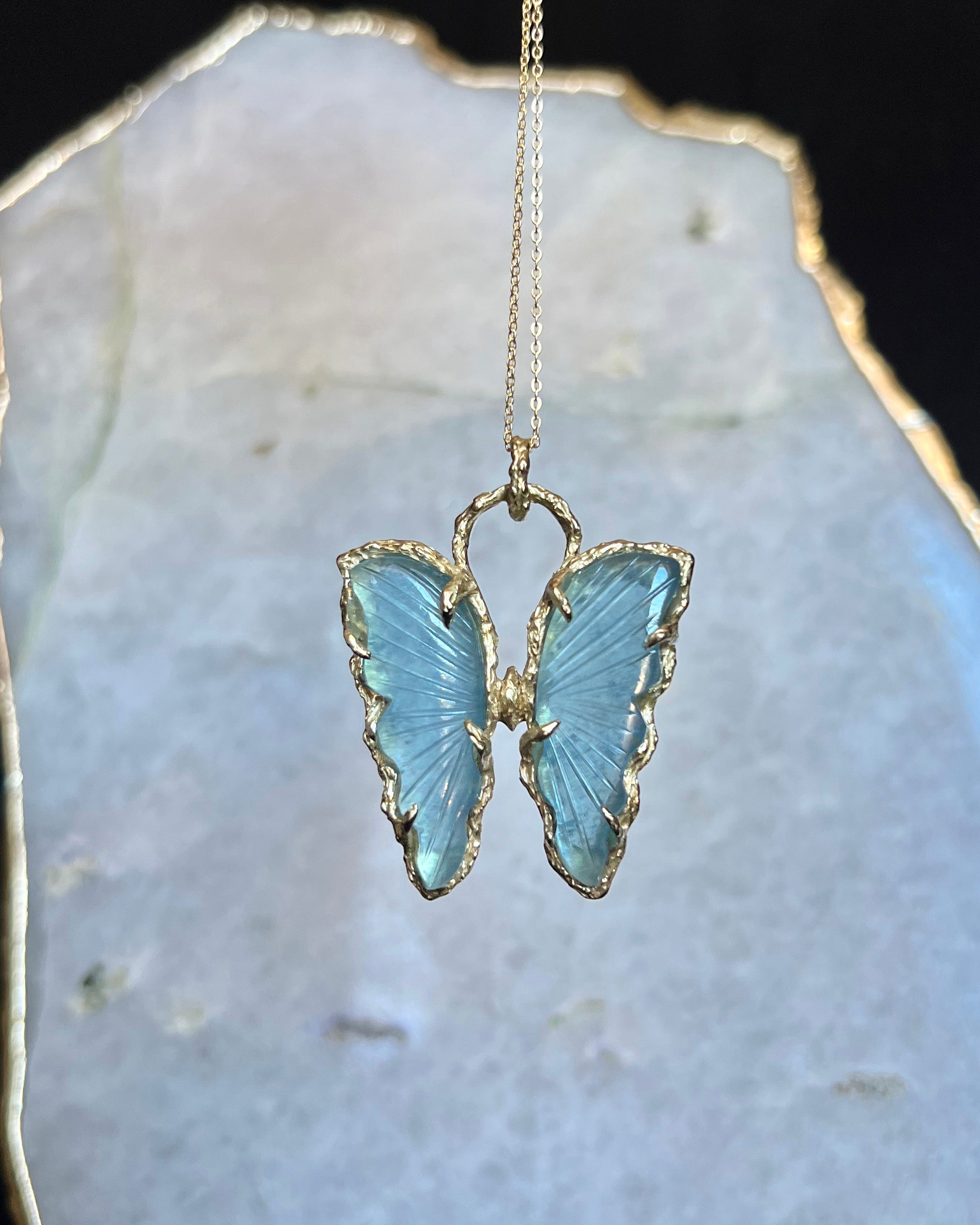 Ever After Butterfly Necklace ⋄ Aquamarine