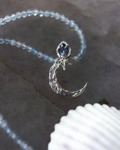 Dusk Moon Amulet ⋄ Blue Sapphire & Aquamarine