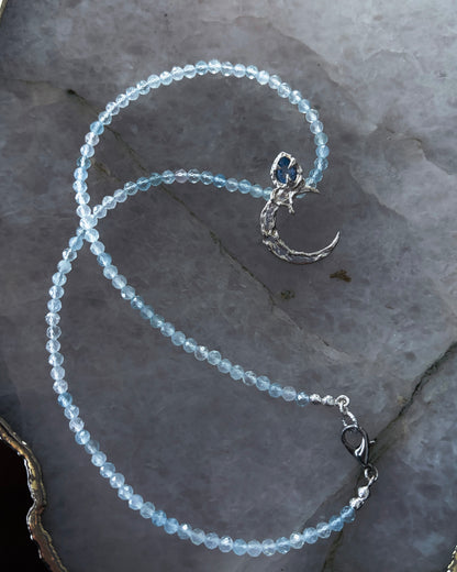 Dusk Moon Amulet ⋄ Blue Sapphire & Aquamarine
