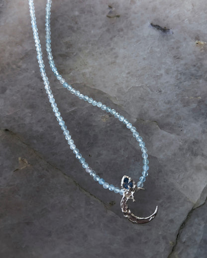 Dusk Moon Amulet ⋄ Blue Sapphire & Aquamarine