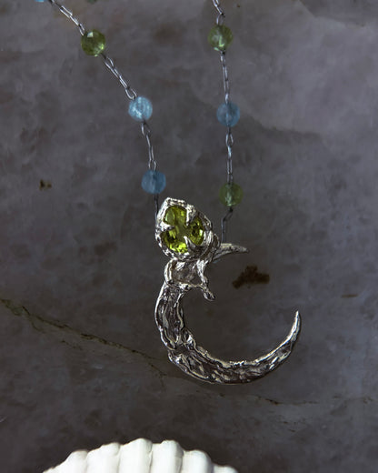 Honeydew Moon Amulet ⋄ Sphene, Peridot & Aquamarine