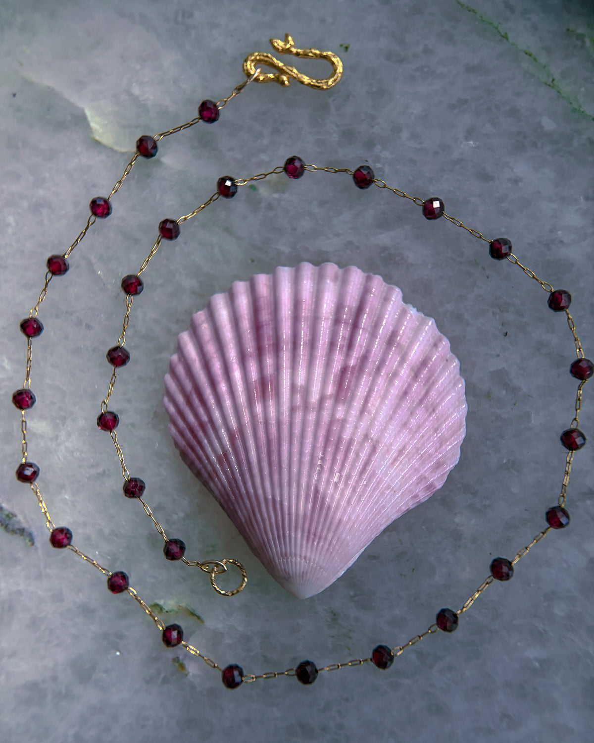 Velvet Rose Dewdrops Necklace ⋄ Garnet