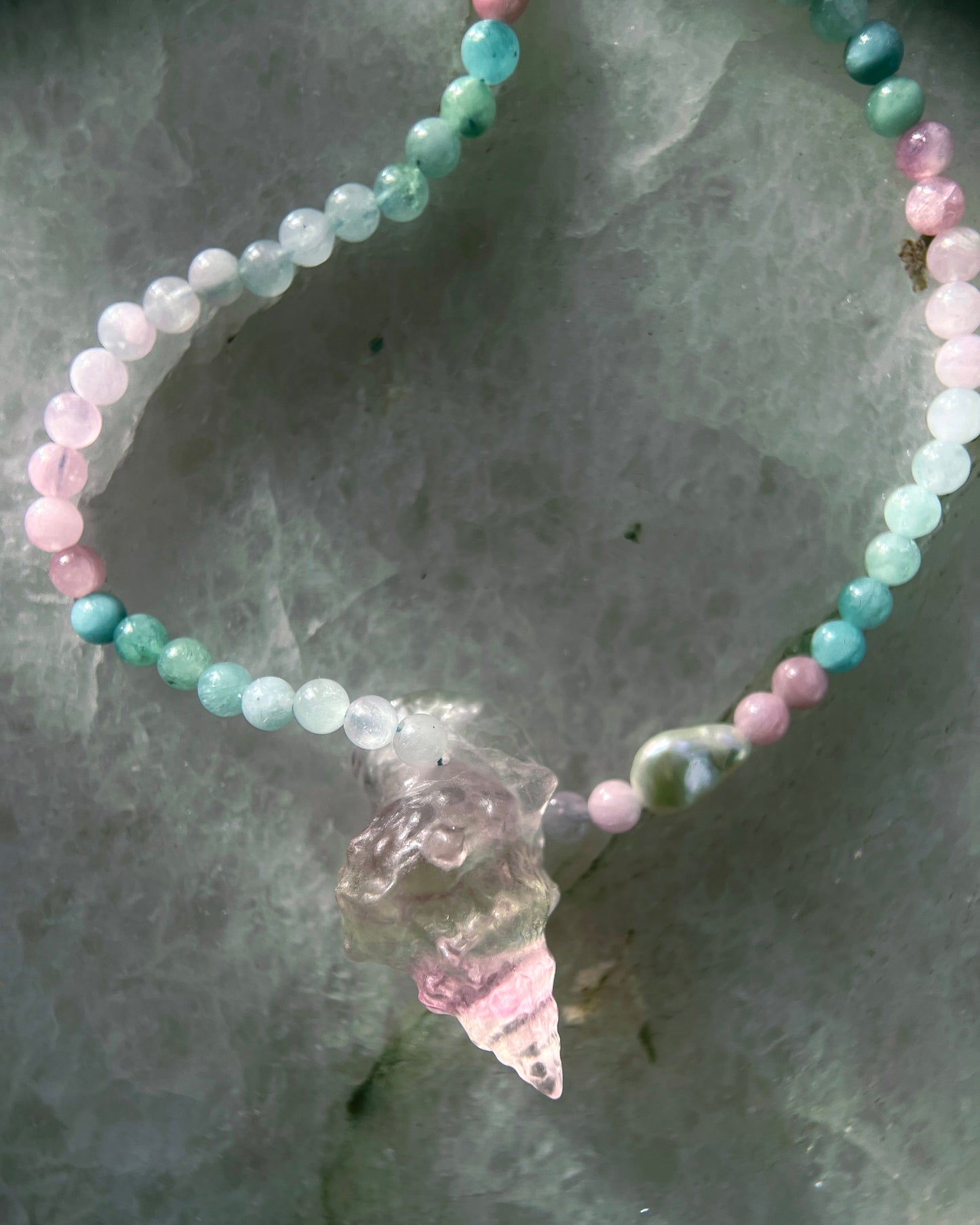 Sereia Candy Necklace ⋄ Ice Cream Tourmaline, Fluorite & Pearl
