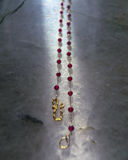 Velvet Rose Dewdrops Necklace ⋄ Garnet