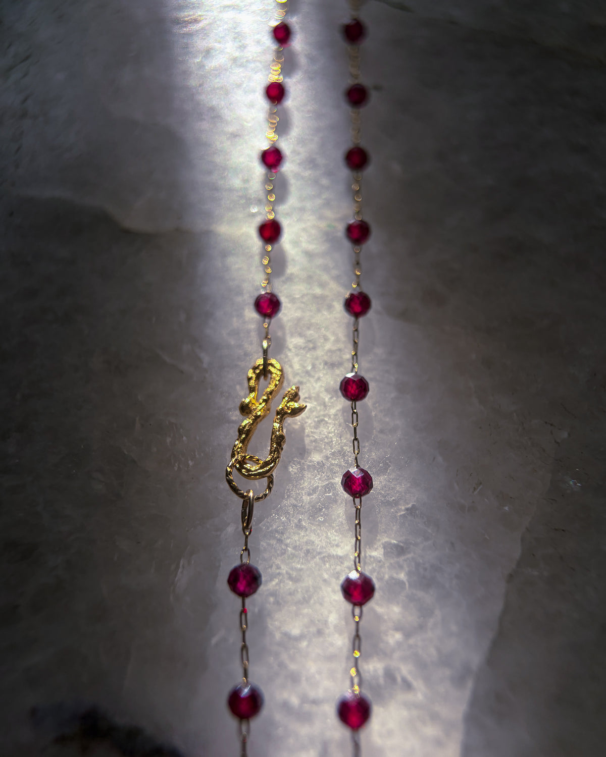Velvet Rose Dewdrops Necklace ⋄ Garnet
