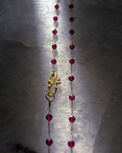 Velvet Rose Dewdrops Necklace ⋄ Garnet