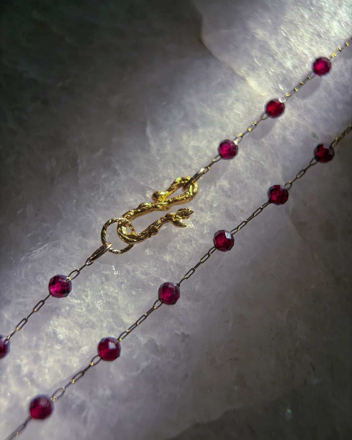 Velvet Rose Dewdrops Necklace ⋄ Garnet