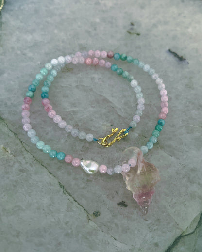 Sereia Candy Necklace ⋄ Ice Cream Tourmaline, Fluorite & Pearl