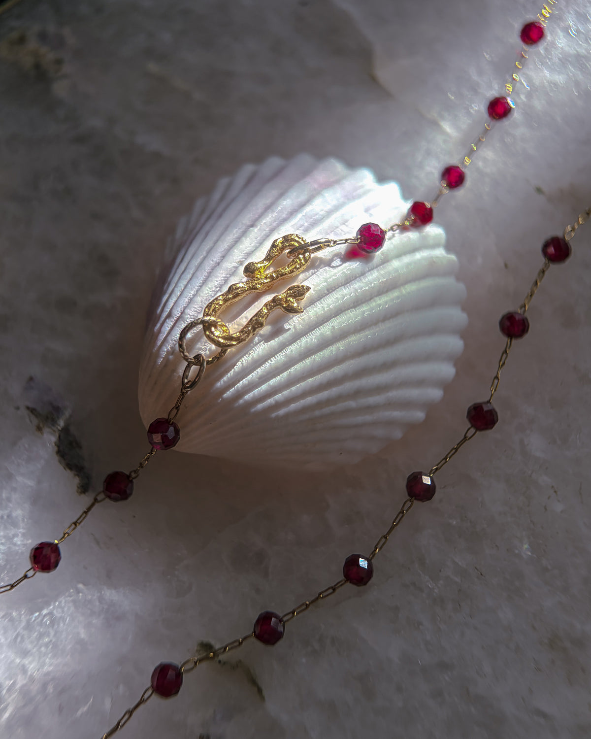 Velvet Rose Dewdrops Necklace ⋄ Garnet