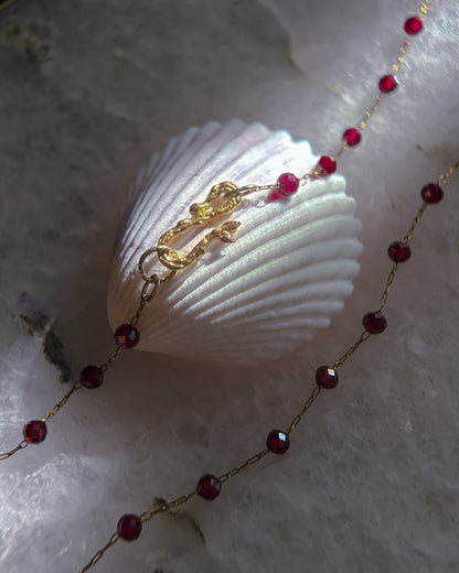 Velvet Rose Dewdrops Necklace ⋄ Garnet