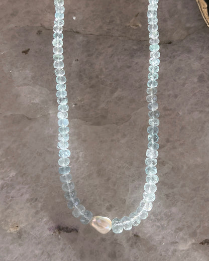 Water Nymph Necklace ⋄ Aquamarine & Pearl