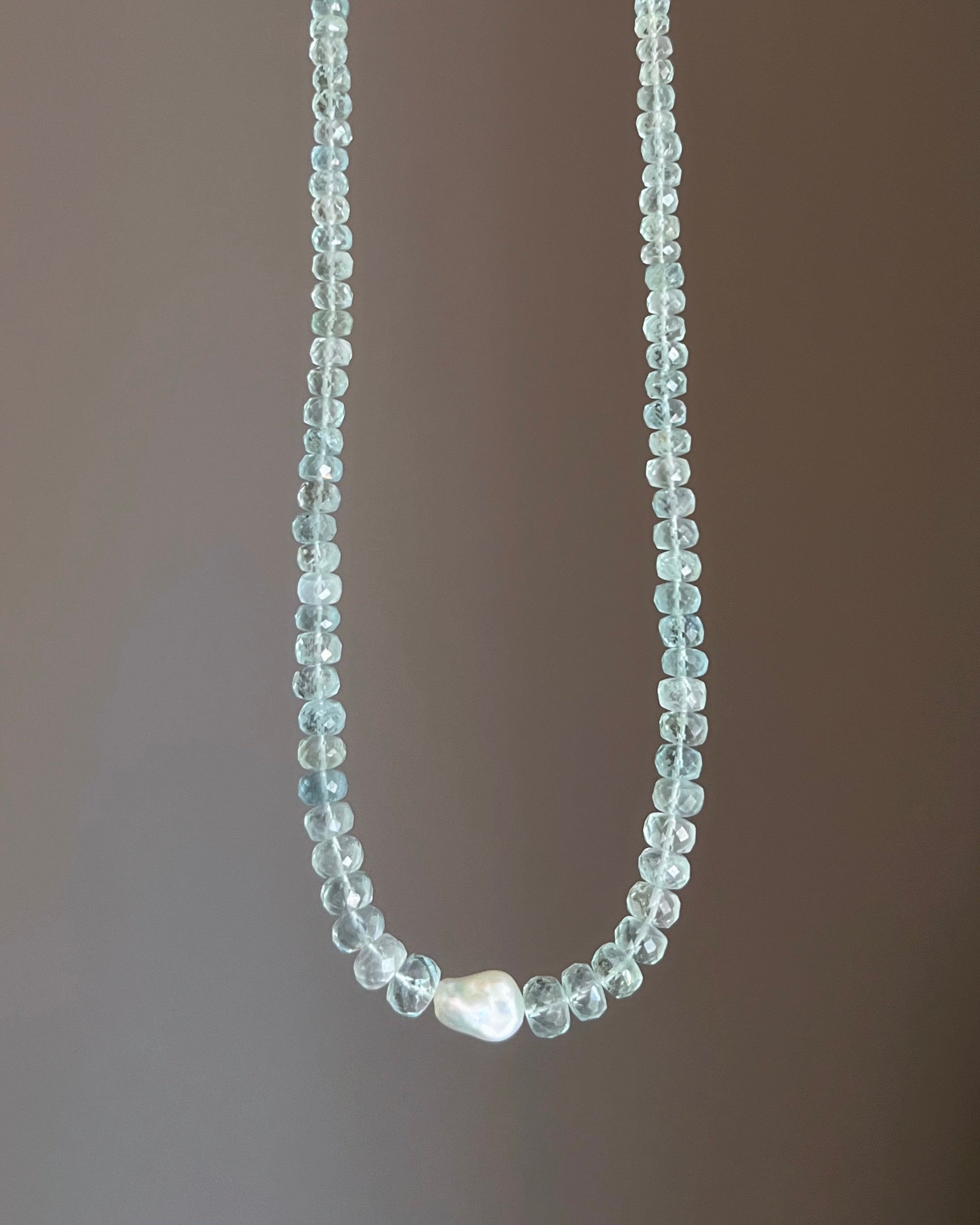 Water Nymph Necklace ⋄ Aquamarine & Pearl