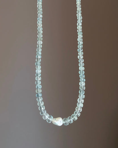 Water Nymph Necklace ⋄ Aquamarine & Pearl