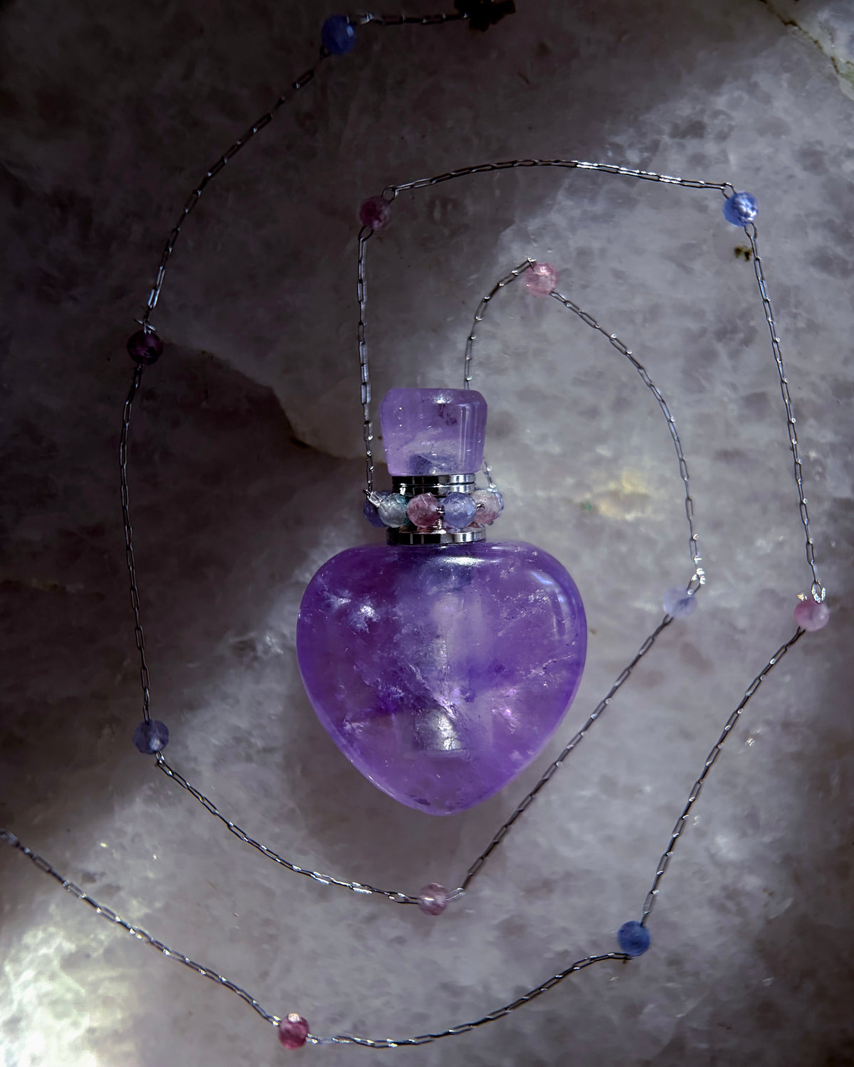 Love Potion Bottle Necklace ⋄ Amethyst