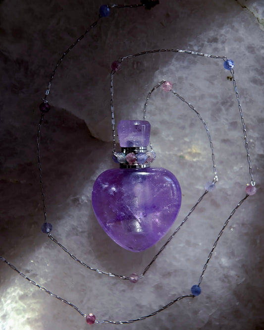 Love Potion Bottle Necklace ⋄ Amethyst