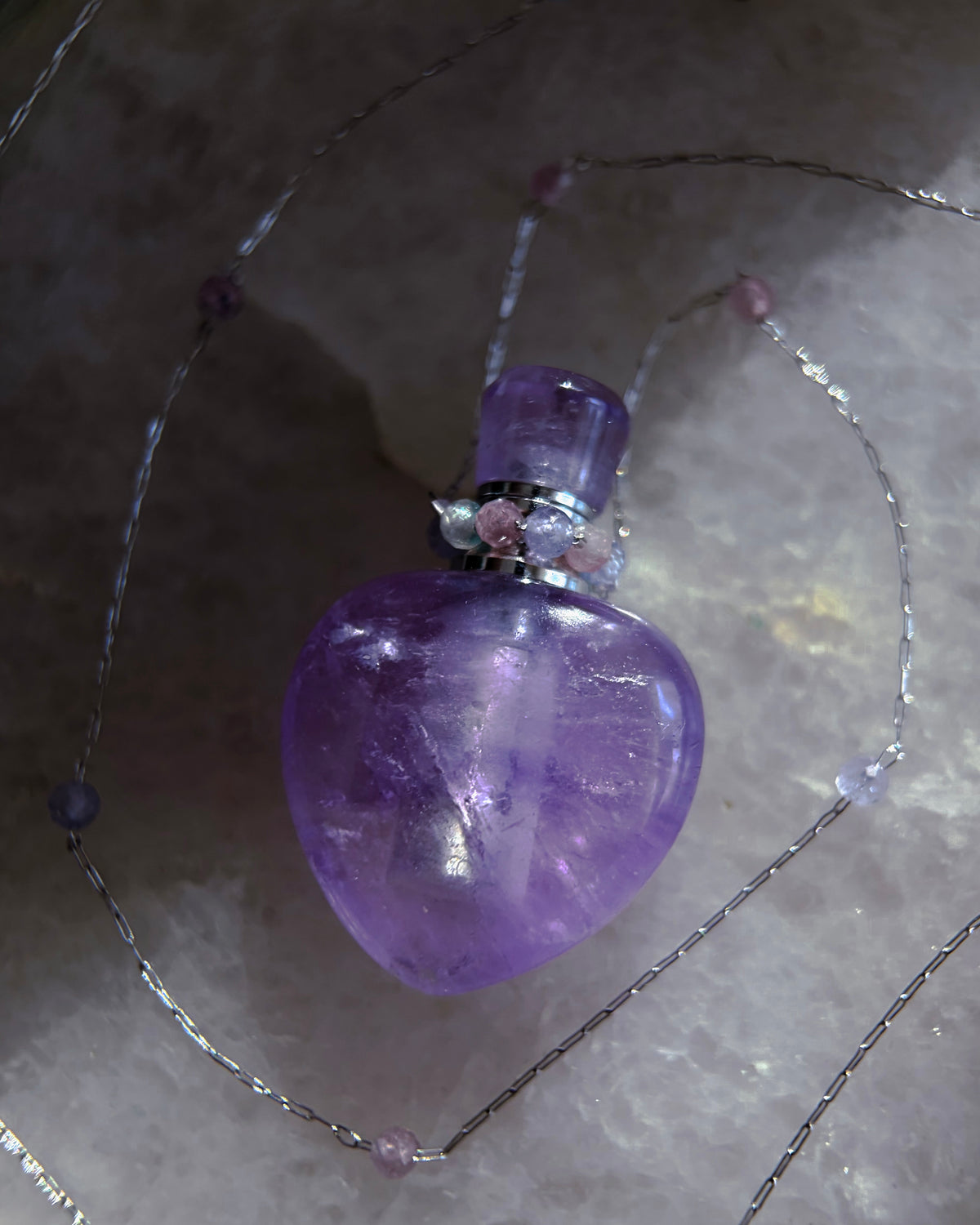 Love Potion Bottle Necklace ⋄ Amethyst