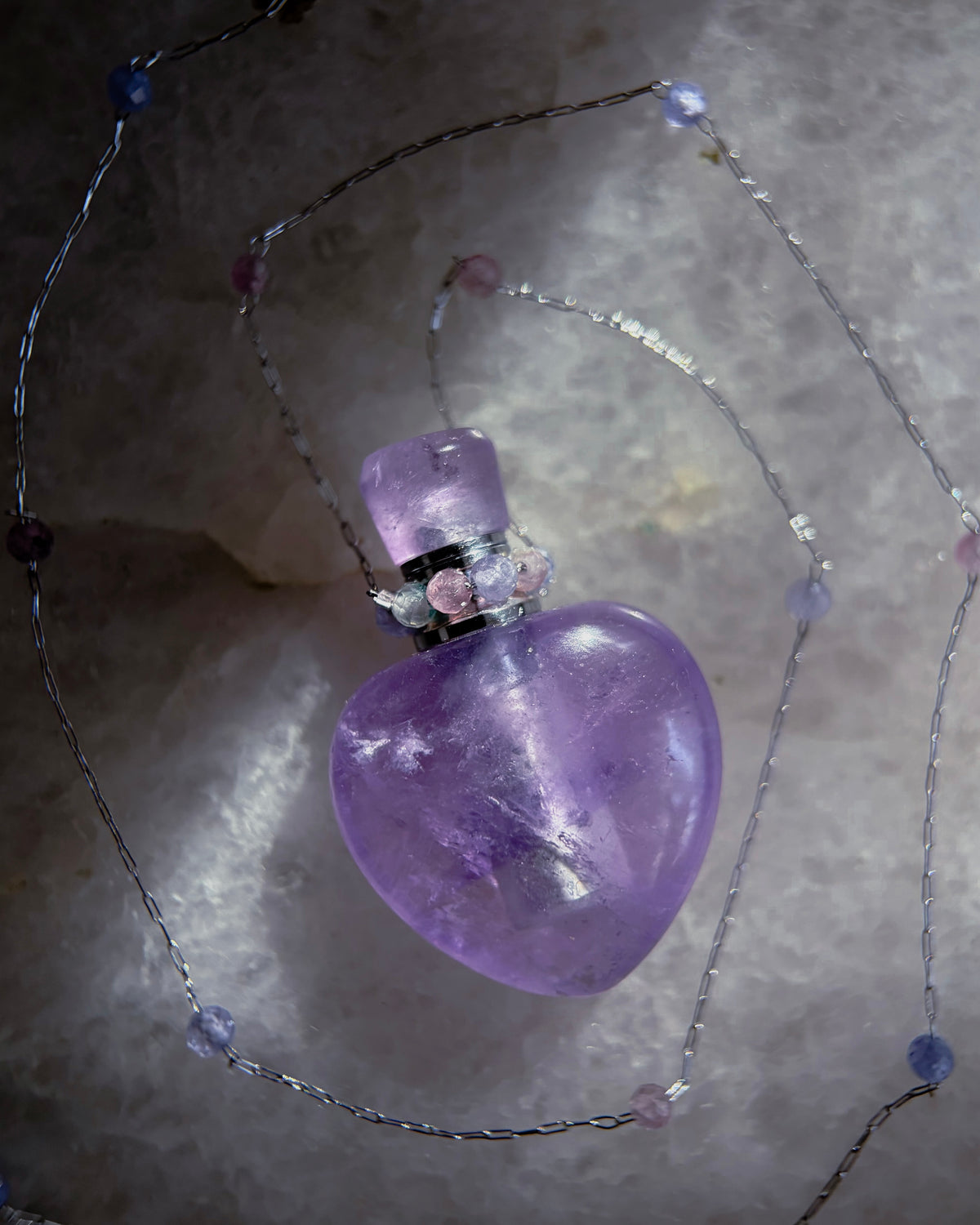 Love Potion Bottle Necklace ⋄ Amethyst