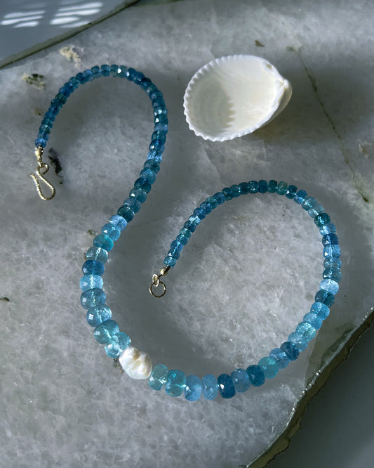 Water Nymph Necklace ⋄ Aquamarine & Pearl