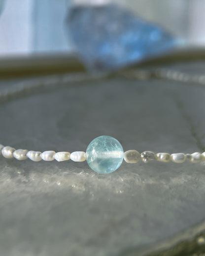 Daughter of the Sea Necklace ⋄ Prehnite & Pearls