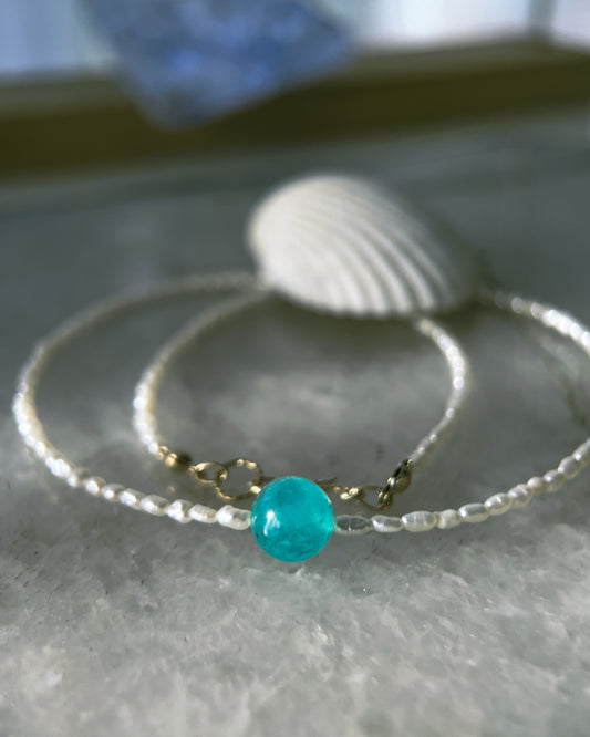 Daughter of the Sea Necklace ⋄ Amazonite & Pearls