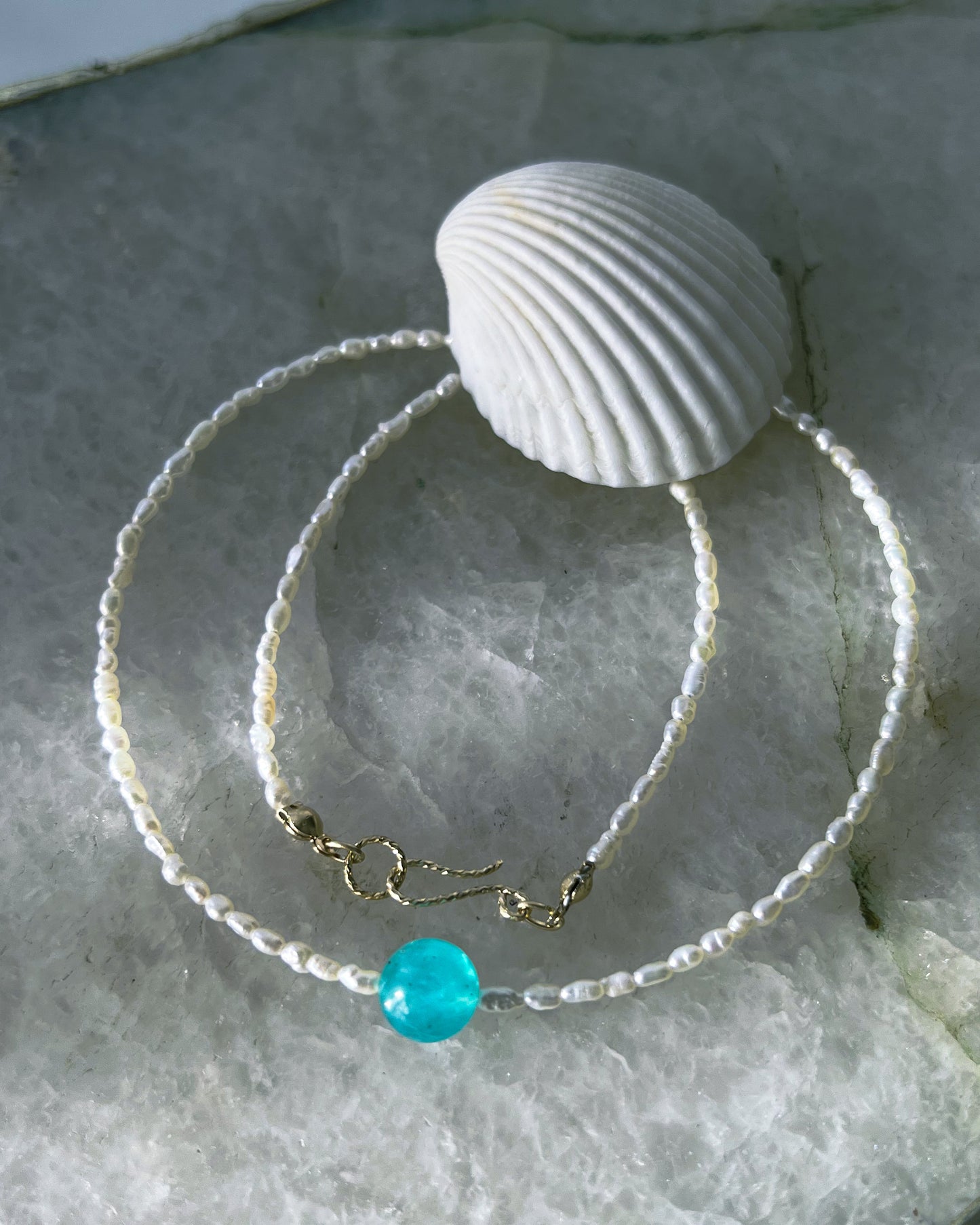 Daughter of the Sea Necklace ⋄ Amazonite & Pearls