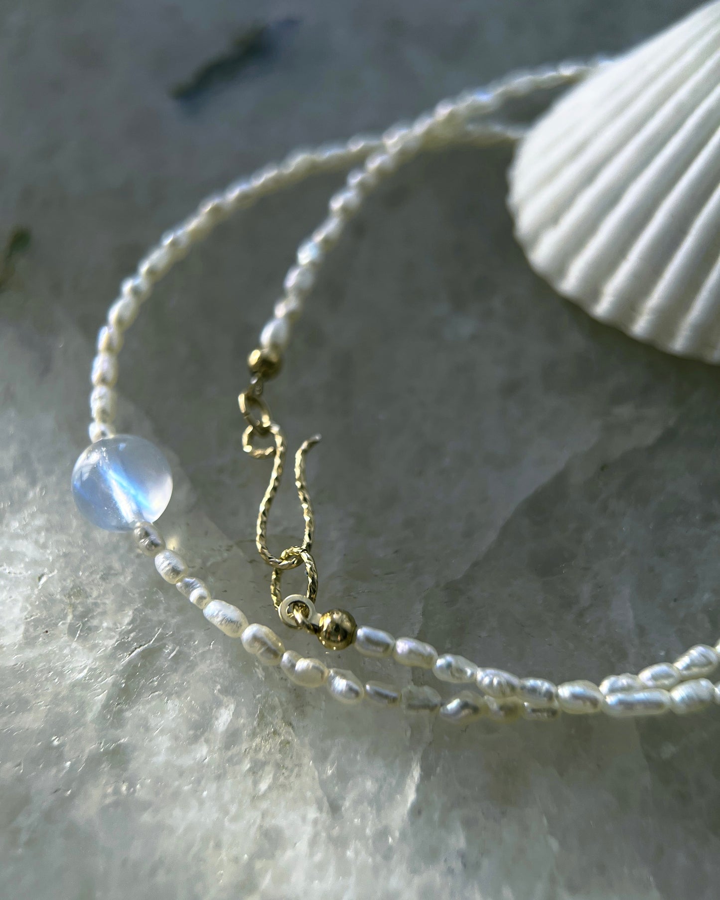 Daughter of the Sea Necklace ⋄ Moonstone & Pearls