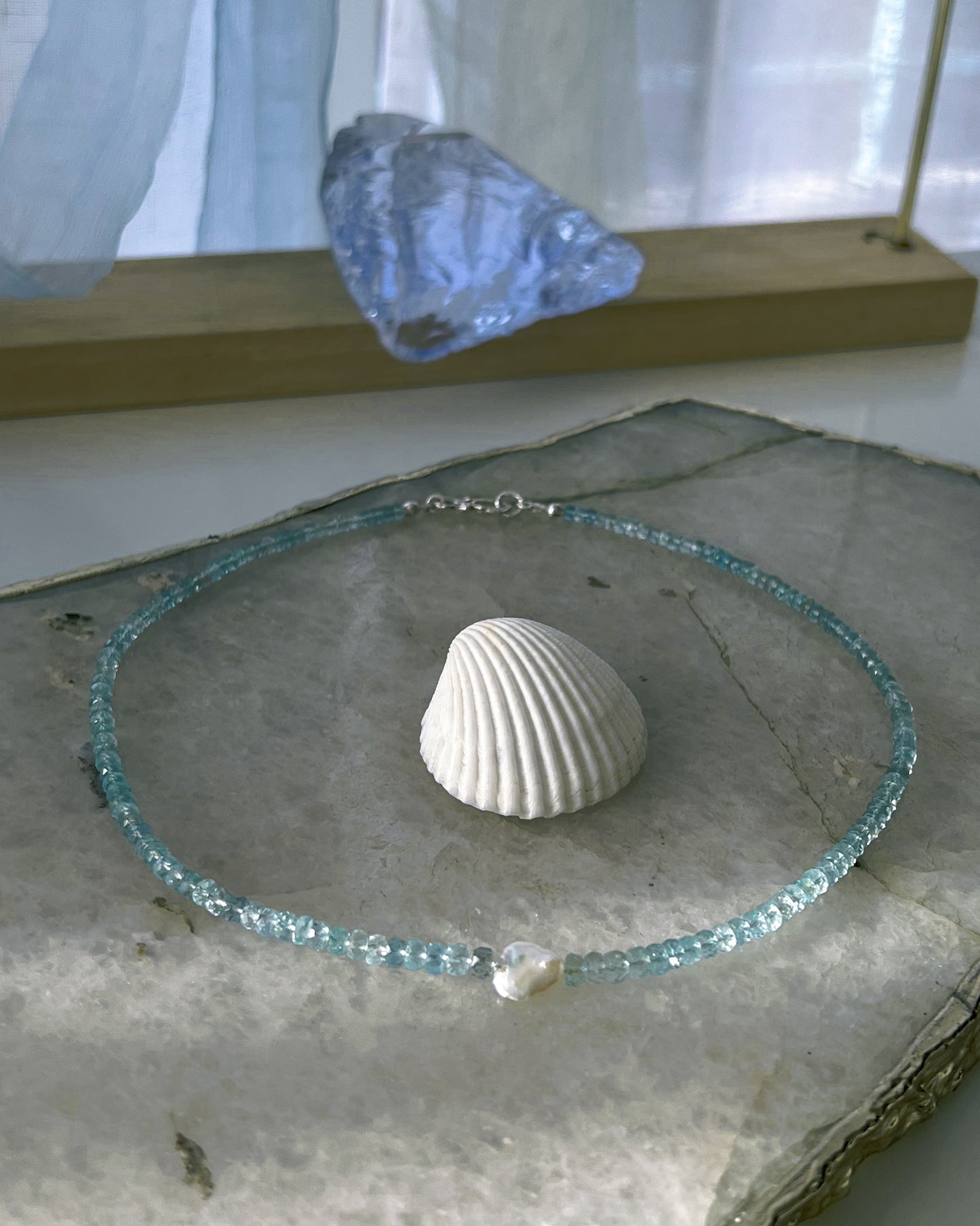 Water Nymph Necklace ⋄ Aquamarine & Pearl