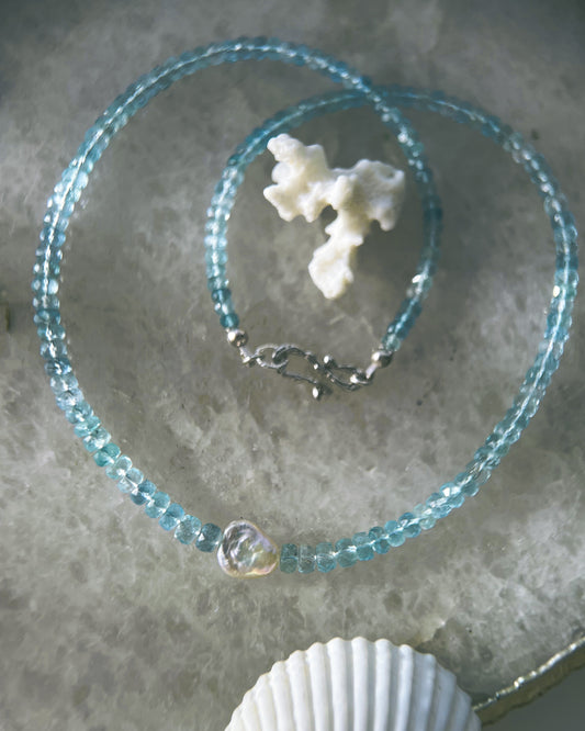 Water Nymph Necklace ⋄ Aquamarine & Pearl