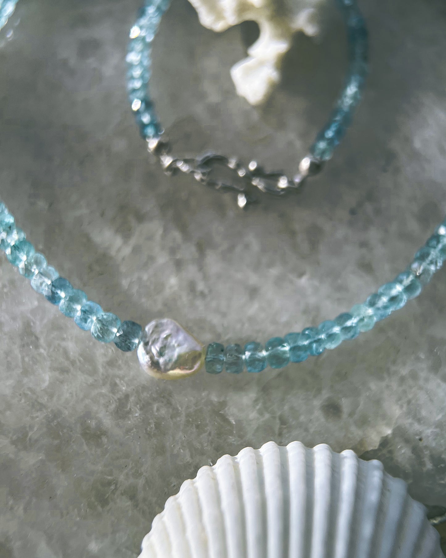 Water Nymph Necklace ⋄ Aquamarine & Pearl
