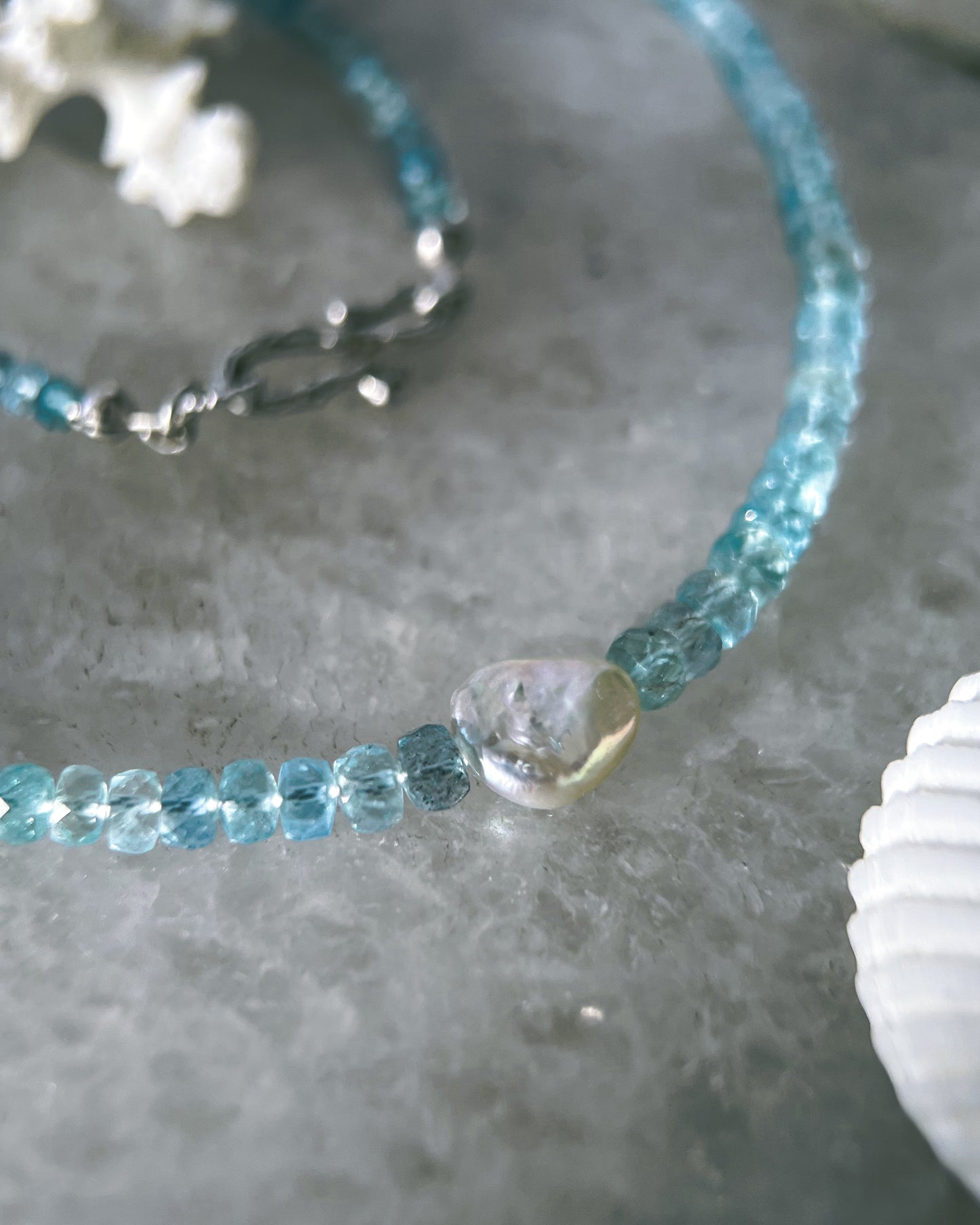 Water Nymph Necklace ⋄ Aquamarine & Pearl