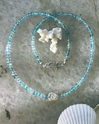 Water Nymph Necklace ⋄ Aquamarine & Pearl