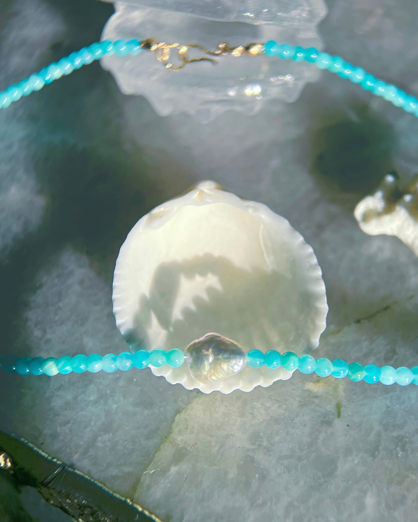 Salacia Necklace ⋄ Amazonite & Pearl