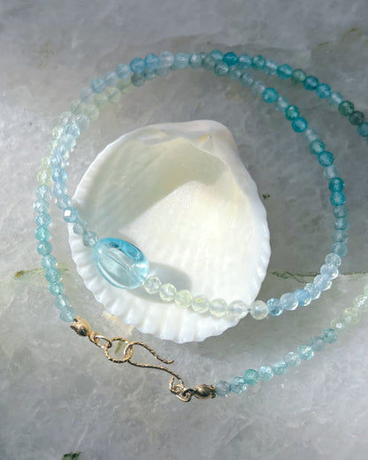 Ocean Spray Necklace ⋄ Aquamarine, Prehnite, Apatite & Topaz