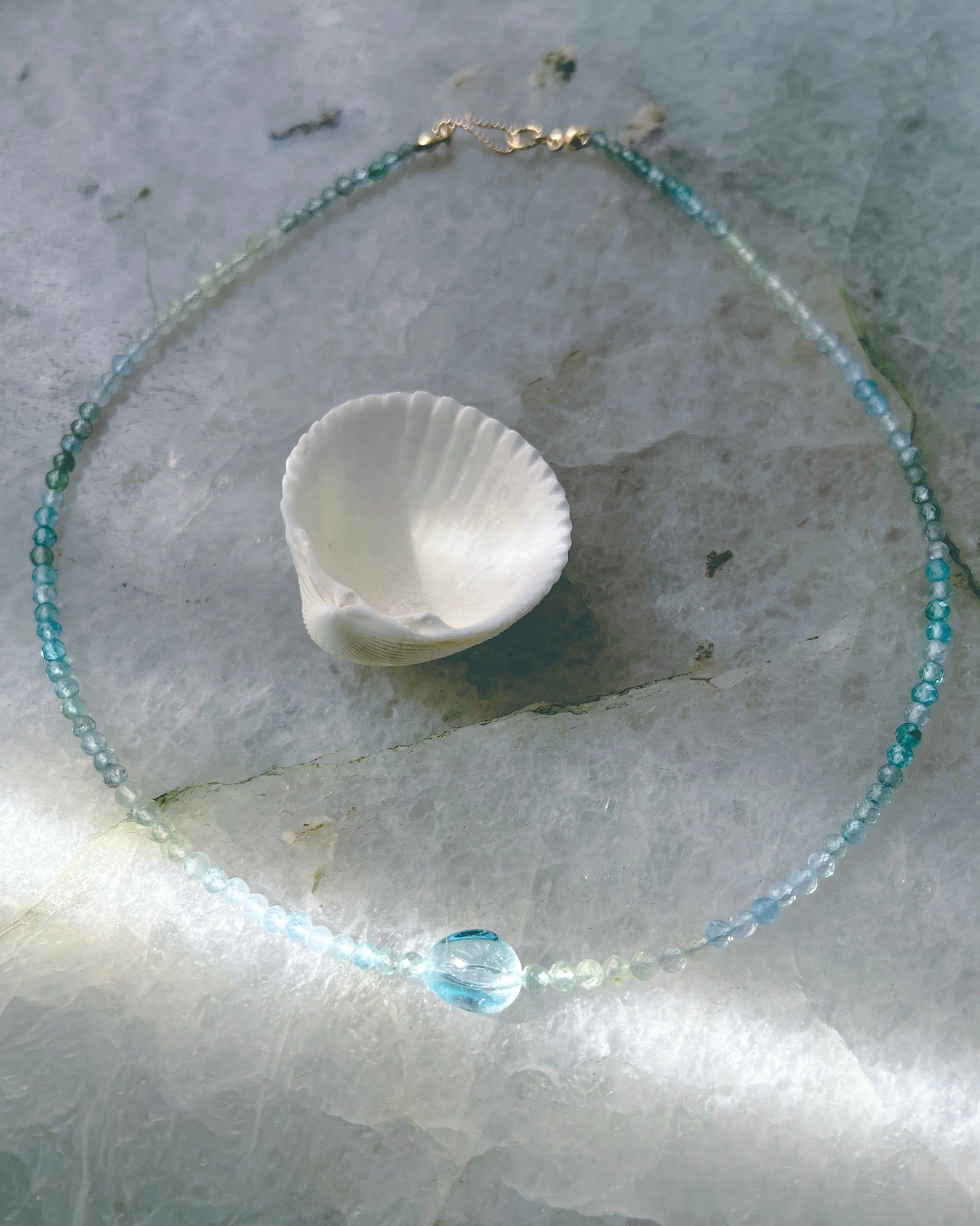 Ocean Spray Necklace ⋄ Aquamarine, Prehnite, Apatite & Topaz
