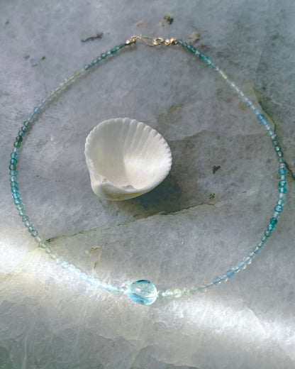 Ocean Spray Necklace ⋄ Aquamarine, Prehnite, Apatite & Topaz