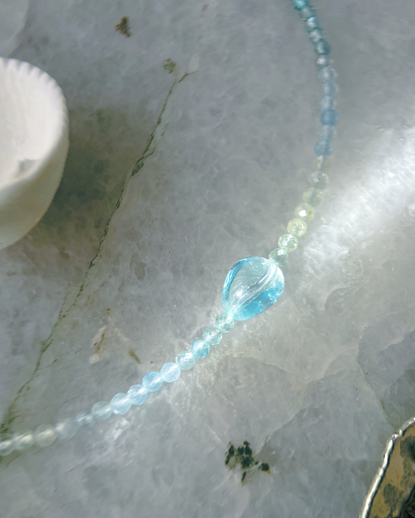 Ocean Spray Necklace ⋄ Aquamarine, Prehnite, Apatite & Topaz