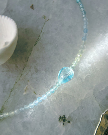 Ocean Spray Necklace ⋄ Aquamarine, Prehnite, Apatite & Topaz