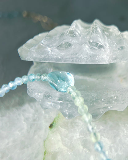 Ocean Spray Necklace ⋄ Aquamarine, Prehnite, Apatite & Topaz