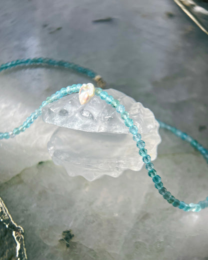Salacia Necklace ⋄ Seafoam Apatite & Pearl