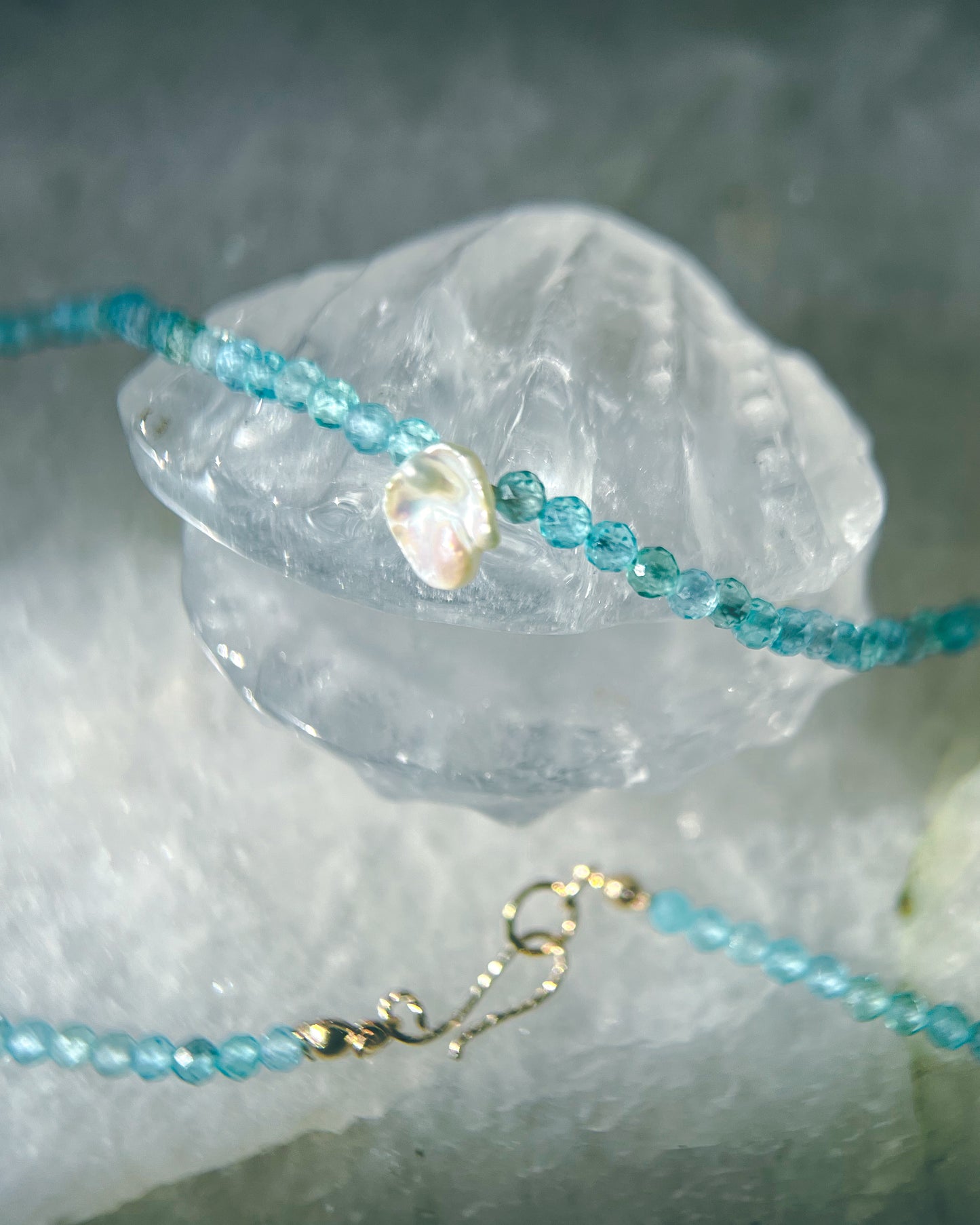 Salacia Necklace ⋄ Seafoam Apatite & Pearl