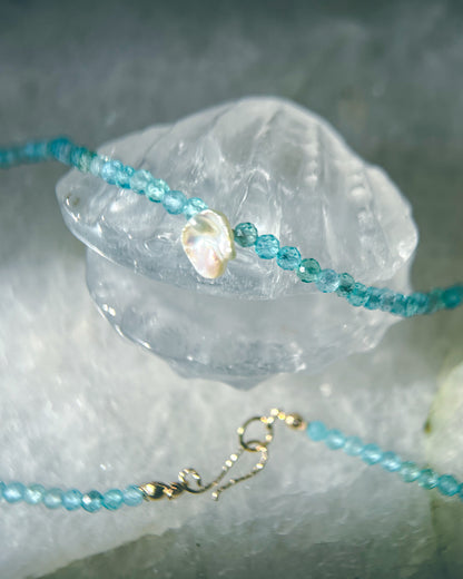 Salacia Necklace ⋄ Seafoam Apatite & Pearl